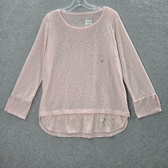 Soho Women Sweater Medium Pink Sheer Knit Lightwieght Long Sleeve NWT - Picture 1 of 14